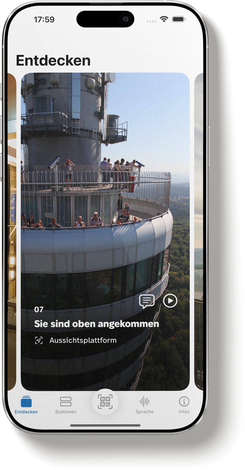 Ansicht der App Fernsehturm Stuttgart